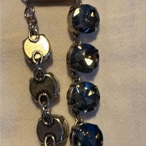 Elegant Silver and Blue Crystal Earrings